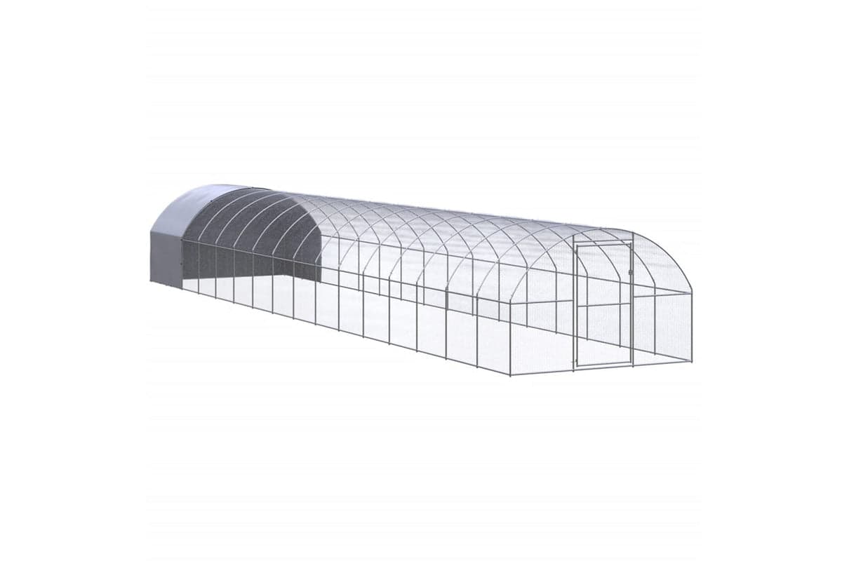 Vidaxl 3095478 Outdoor Chicken Coop 3x16x2 M Galvanised Steel