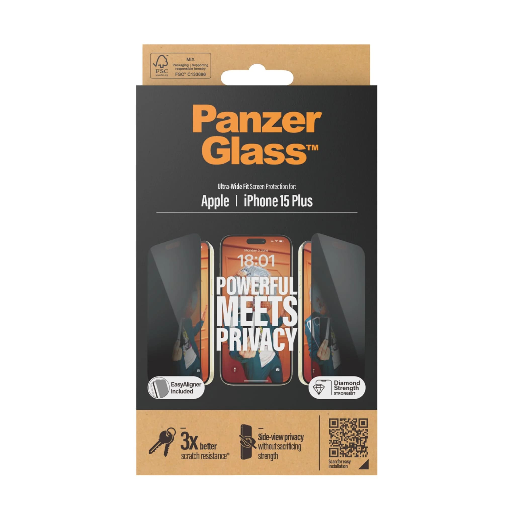 Panzer iPhone 15 Plus Privacy Screen Protector | P2811