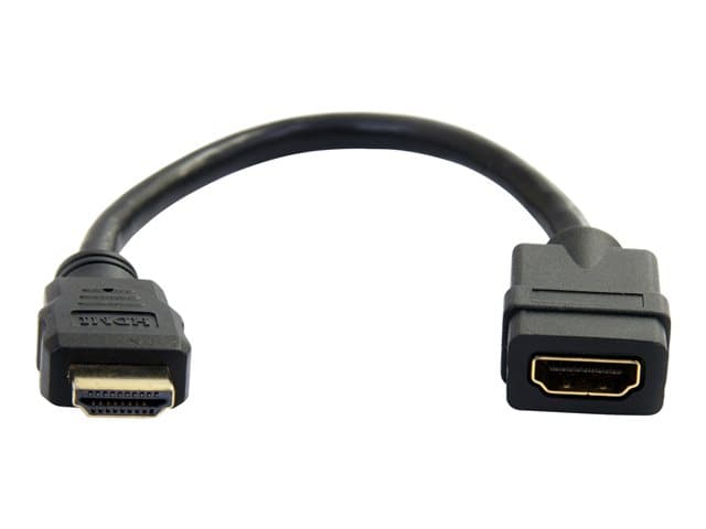 STARTECH.COM - Startech 6 in HDMI Extension Cable, Short HDMI Cable Male to Female, 4K HDMI Cable Extender, 4K 30Hz UHD HDMI Port Saver M/F, High Speed HDMI 1.4, 10.2Gbps Bandwidth, 30AWG, Black - HDMI Dongle Extender - HDMI cable - 15 cm