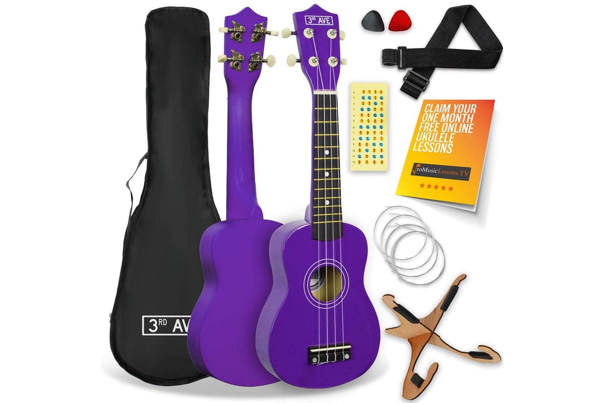 3rd Avenue Soprano Ukulele Pack - Purple