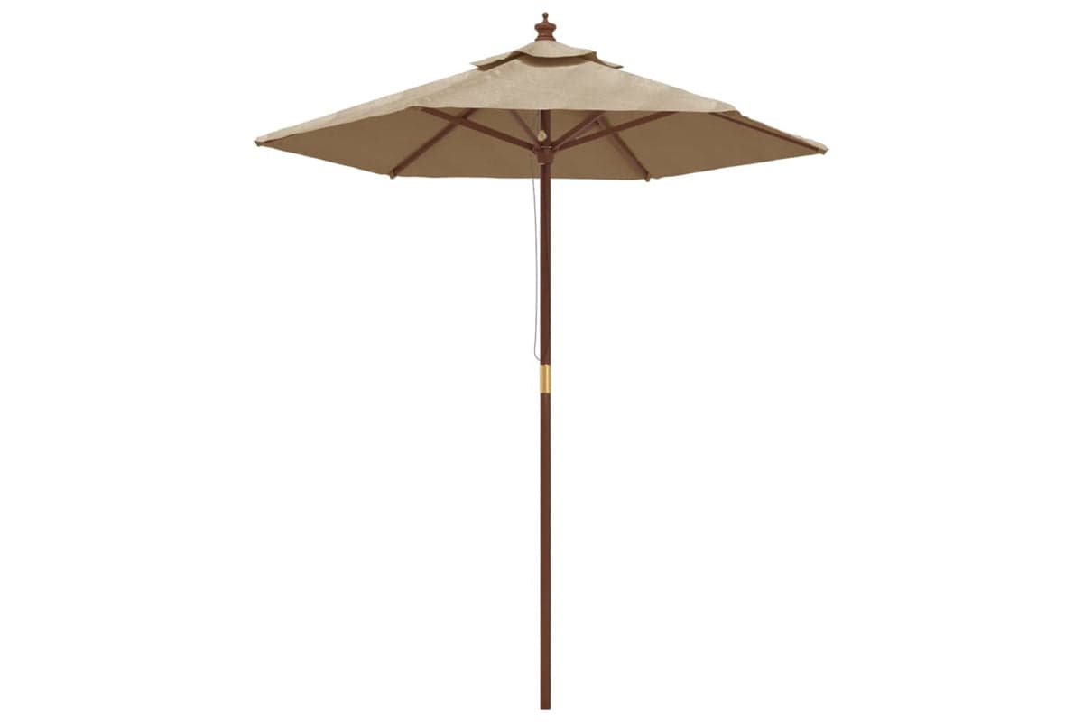 vidaXL 363162 Garden Parasol With Wooden Pole Taupe 196x231cm