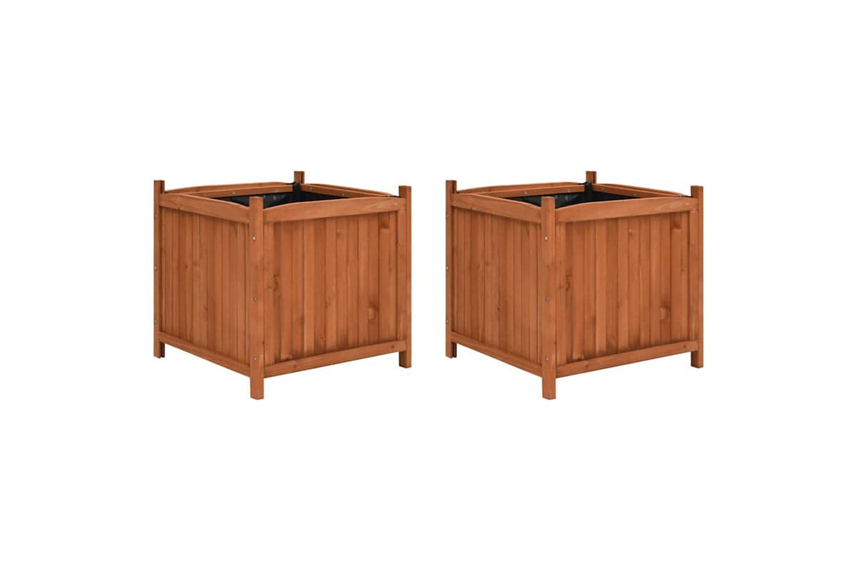 vidaXL 47250 Raised Beds 2 Pcs 50x50x50cm Firwood