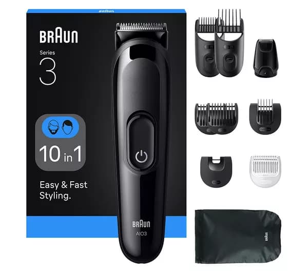 BRAUN All-in-One Series 3 AIO3560 10-in-1 Grooming Kit - Black
