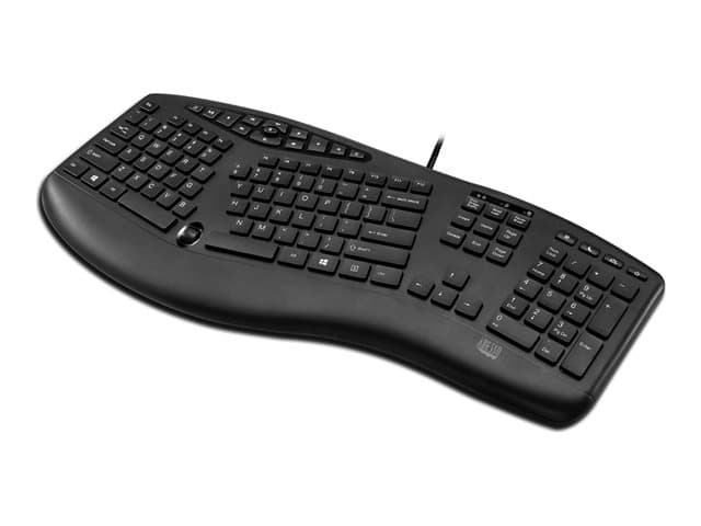 Adesso - Tru-Form Media 160 - keyboard - with scroll wheel - UK - black Input Device