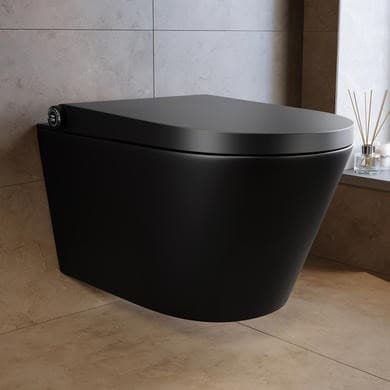 Matt Black Wall Hung Smart Bidet Japanese Toilet - Purificare