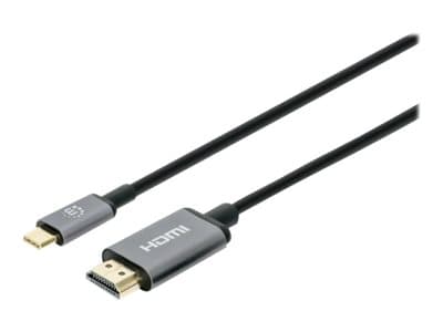 MANHATTAN - USB-C to HDMI Cable, 4K@60Hz, 1m, Black, Male to Male, Three Year Warranty, Polybag - adapter cable - HDMI / USB - 1 m