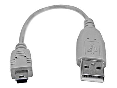STARTECH.COM - StarTech 6 in. USB to Mini USB Cable - USB 2.0 A to Mini B - Gray - Mini USB Cable (USB2HABM6IN) - USB cable - USB to mini-USB Type B - 15 cm