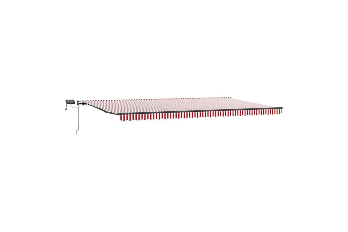 Vidaxl Retractable Awning Manual Red And White 600 X 350 Cm Fabric