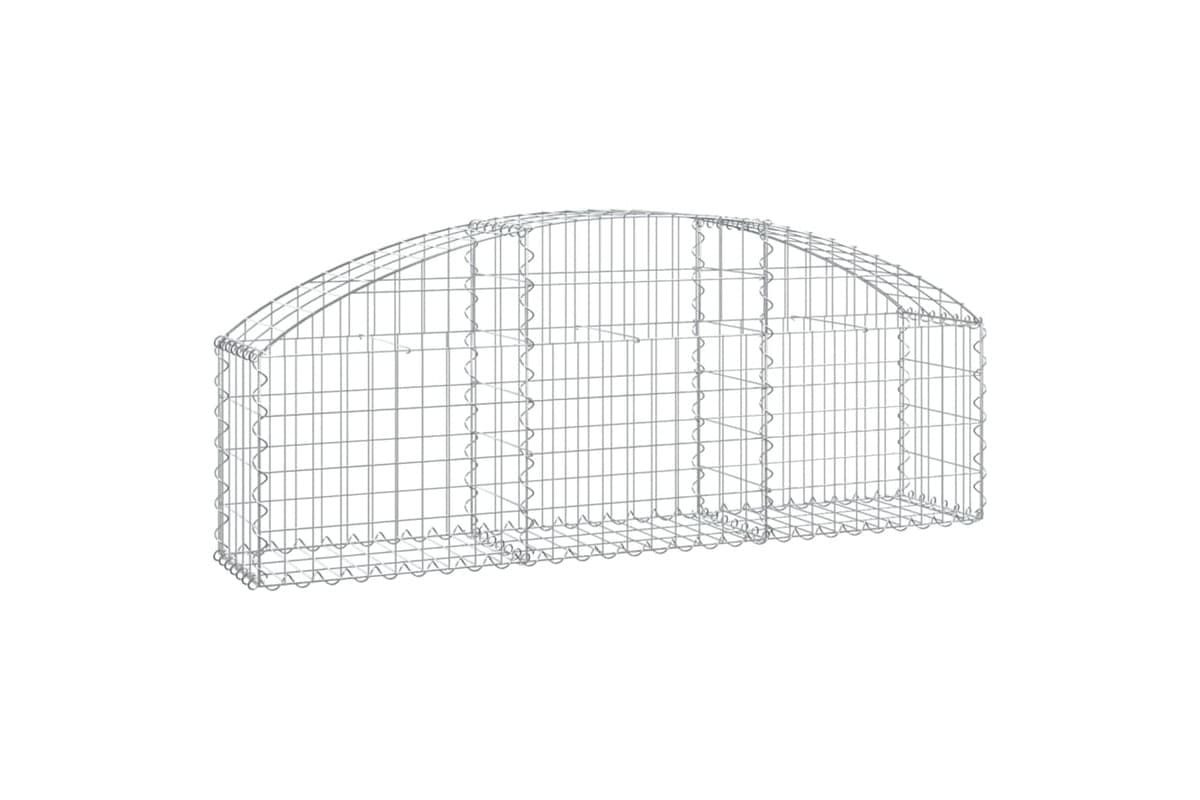 vidaXL 153442 Arched Gabion Basket 150x30x40/60cm Galvanised Iron