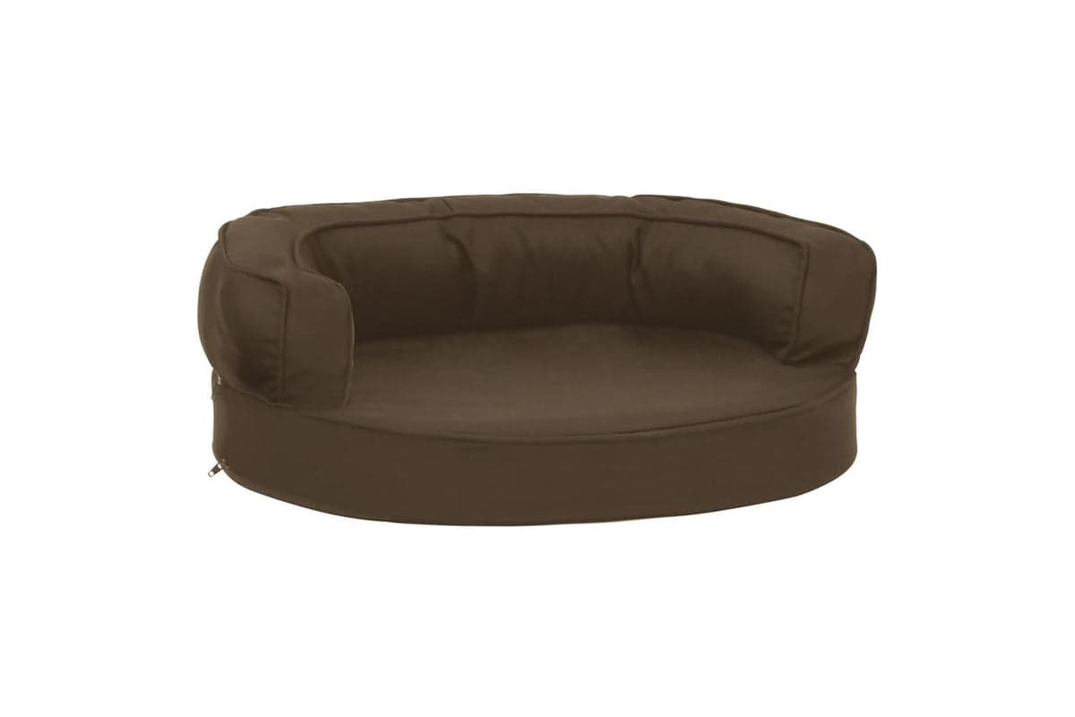Ergonomic Dog Bed Mattress 60x42 Cm Linen Look Brown