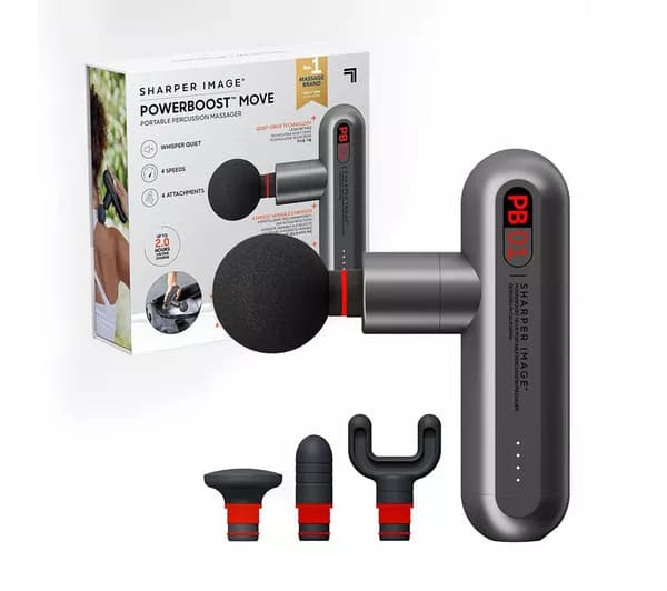 SHARPER IMAGE Powerboost Move Portable Percussion Massager - Grey