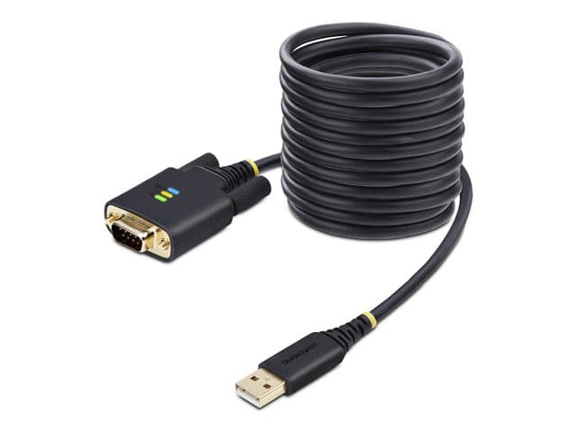 STARTECH.COM - StarTech 10ft (3m) USB to Serial Adapter Cable, Interchangeable DB9 Screws/Nuts, COM Retention, USB-A to DB9 RS232, FTDI IC, Level-4 ESD Protection, Windows/macOS/ChromeOS/Linux - Rugged TPE Construction (1P10FFC-USB-SERIAL)