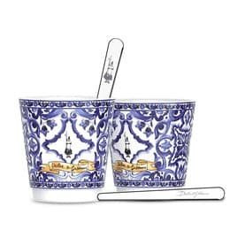 Dolce&Gabbana Porcelain Cups and Stirrer Set - Mediterranean Blue