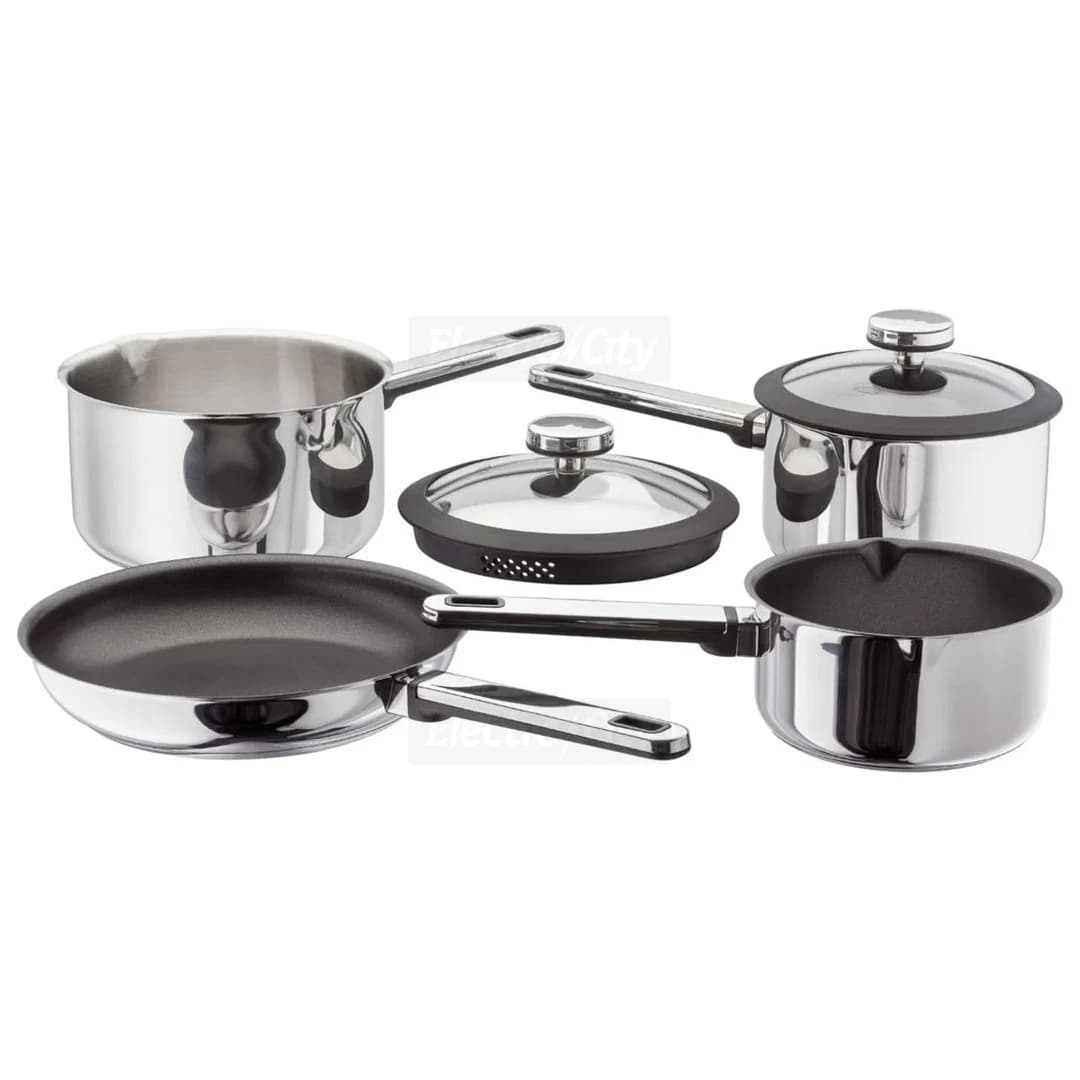 Stellar Stay Cool 4-Piece Non-Stick Draining Saucepan Set | Stainless Steel