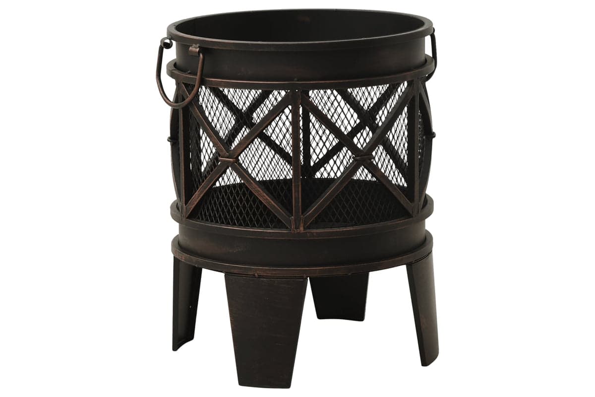 vidaXL 313637 Rustic Fire Pit With Poker Φ42x54cm Steel