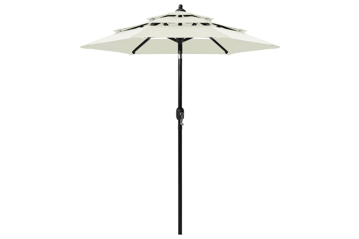 Vidaxl 313852 3-tier Parasol With Aluminium Pole Sand 2 M