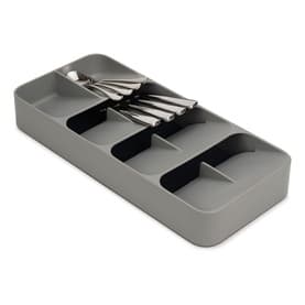 DrawerStore Large Compact Cutlery Organiser Grey
