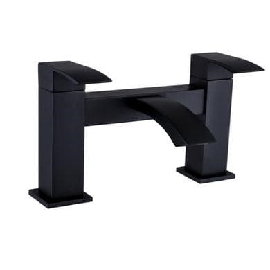 GRADE A1 - Black Bath Mixer Tap - Wave