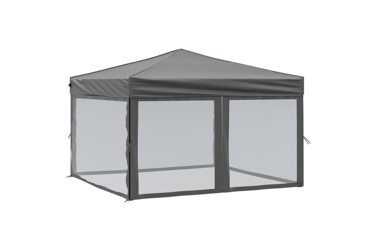 Vidaxl 93530 Folding Party Tent With Sidewalls Anthracite 3x3 M