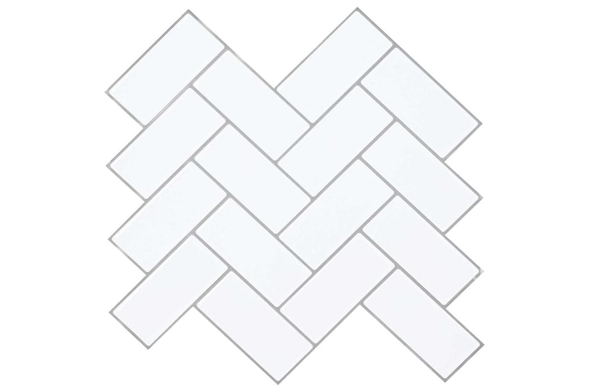 Vidaxl Herringbone Tile 10 Pcs White Grey 30 X 30 Cm