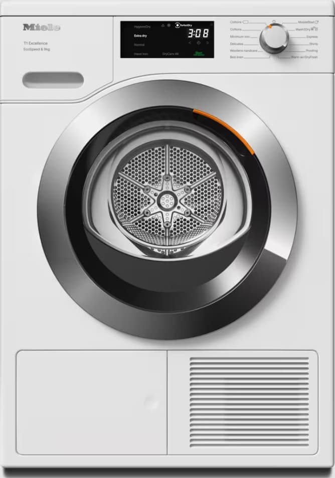 Miele 9kg EcoSpeed Heat Pump Tumble Dryer - White | TEH785WP
