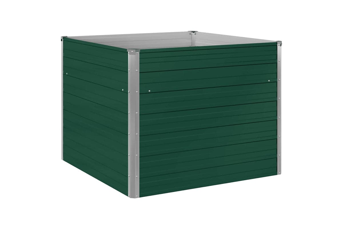 Vidaxl Raised Garden Bed 100x100x77 Cm Galvanised Steel Green