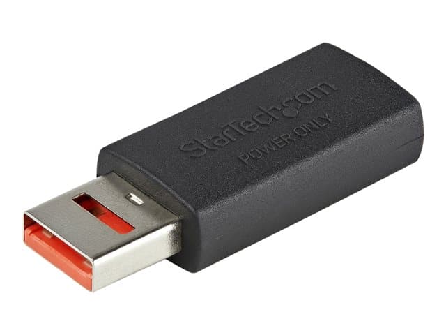 STARTECH.COM - StarTech Secure Charging USB Data Blocker Adapter, Male to Female USB-A Charge-Only Adapter, No-Data Charge/Power-Only Adapter for Phone/Tablet, Data Blocking USB Protector Adapter - 5V, 2.4A (12 W) Max (USBSCHAAMF) - USB
