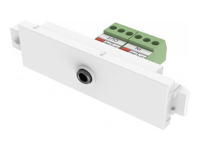 VISION - TC3 - Modular facility plate kit with snap-ins and cables - mini-phone stereo 3.5 mm - white - 1-gang
