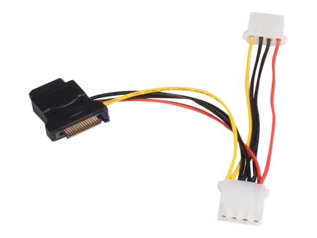 STARTECH.COM - StarTech SATA to LP4 Power Cable Adapter with 2 Additional LP4 - Power adapter - 4 pin internal power (F) to SATA power (M) - 5.9 in - black - LP4SATAFM2L - power adapter - 4 PIN internal power to SATA power - 15 cm