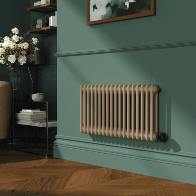 Beige Grey Horizontal Smart Electric Radiator with Wi-Fi Thermostat - 1200W - H400xW830mm - Bathroom Safe