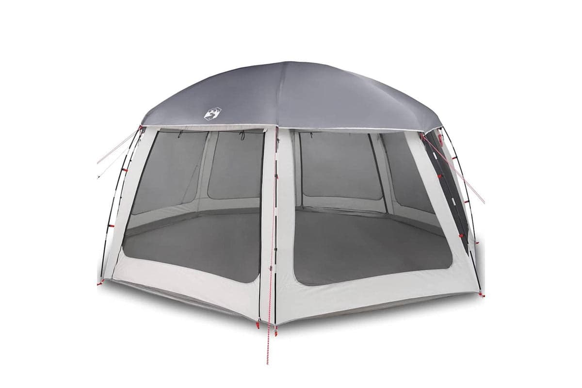 Vidaxl Pool Tent With Removable Fly & Mesh Walls Grey 612x612 Cm