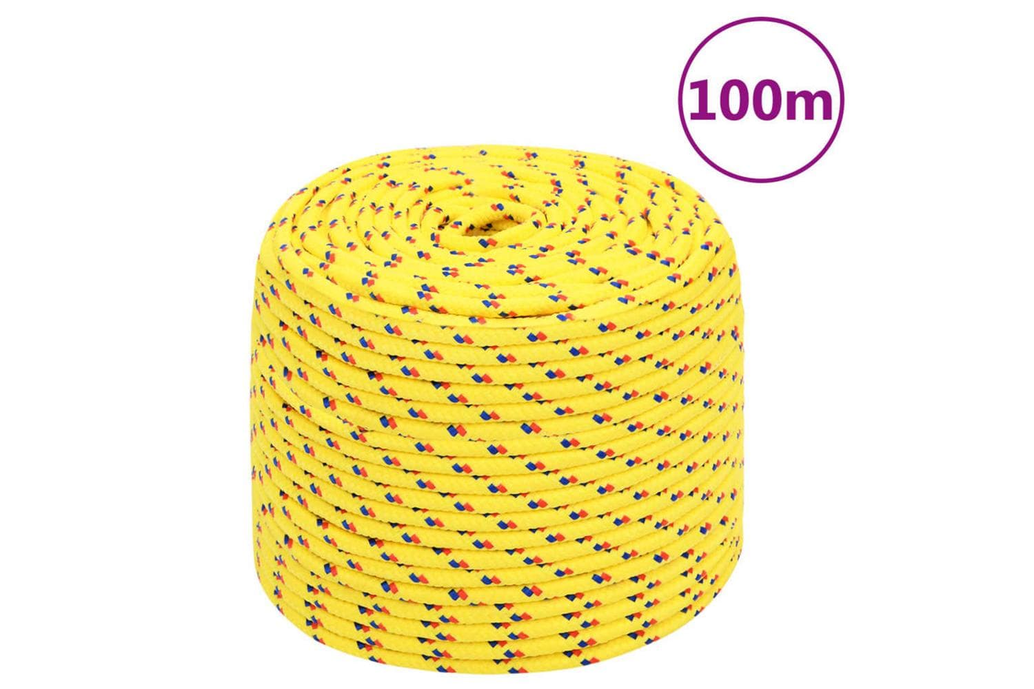 vidaXL 152609 Boat Rope Yellow 8mm 100 M Polypropylene