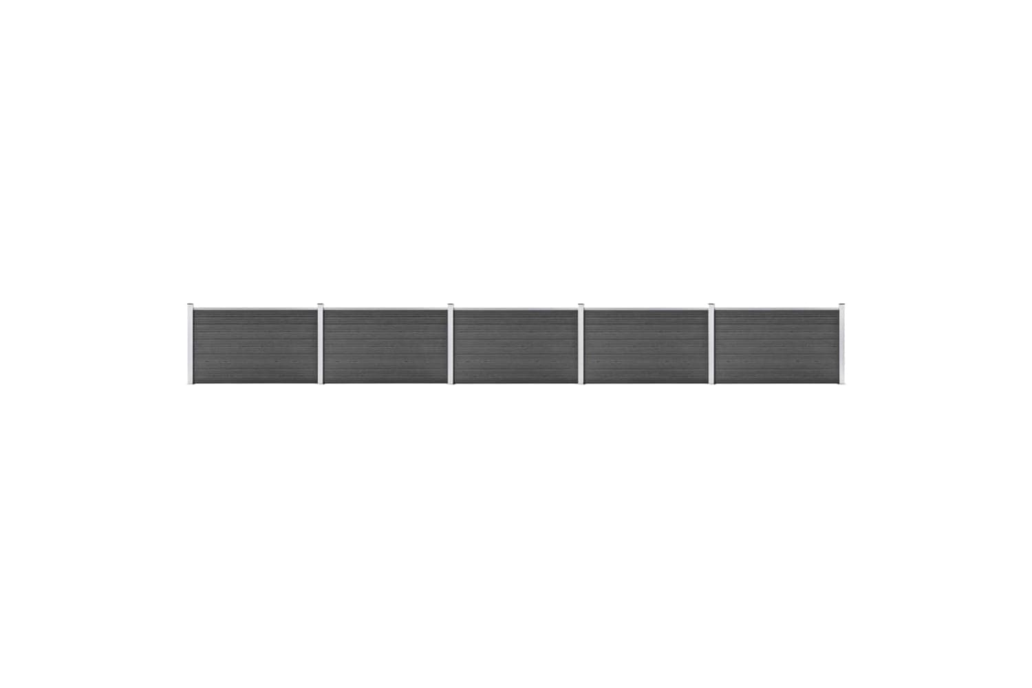 Vidaxl 3070450 Fence Panel Set Wpc 872x105 Cm Black