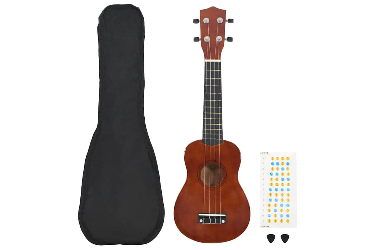 vidaXL 70145 Soprano Ukulele Set With Bag For Kids Dark Wood 21"