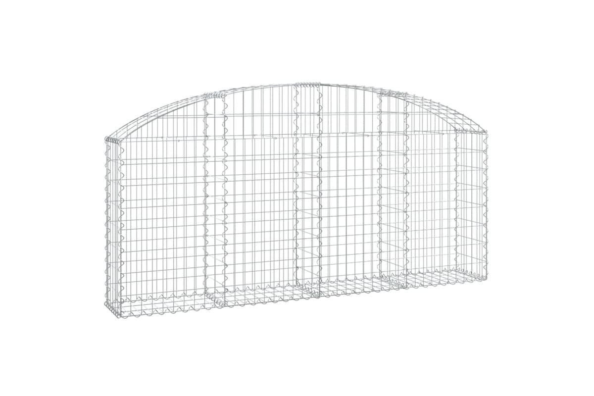 vidaXL 153464 Arched Gabion Basket 200x30x80/100cm Galvanised Iron