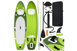 Vidaxl Inflatable Stand Up Paddle Board Set Green 300x76x10 Cm