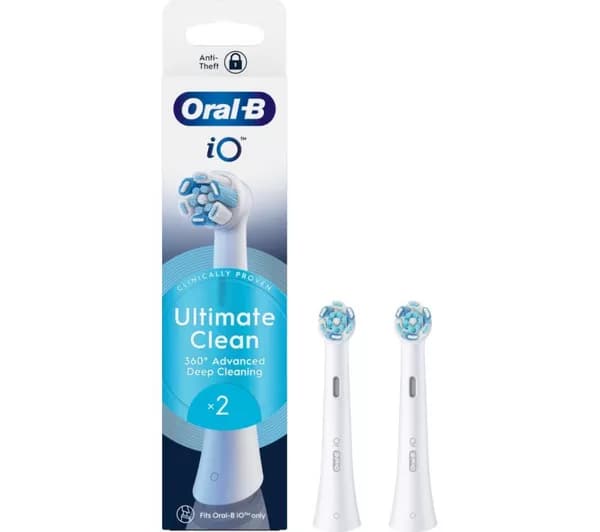 ORAL-B iO Ultimate Clean Replacement Toothbrush Head – Pack of 2, White