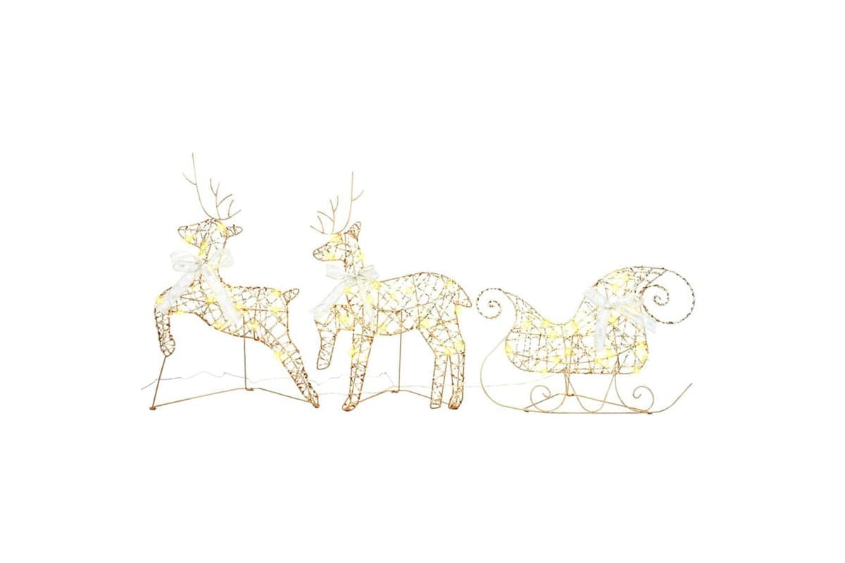 Vidaxl Led Reindeers With 60 Leds 3 Pcs Warm White Pet