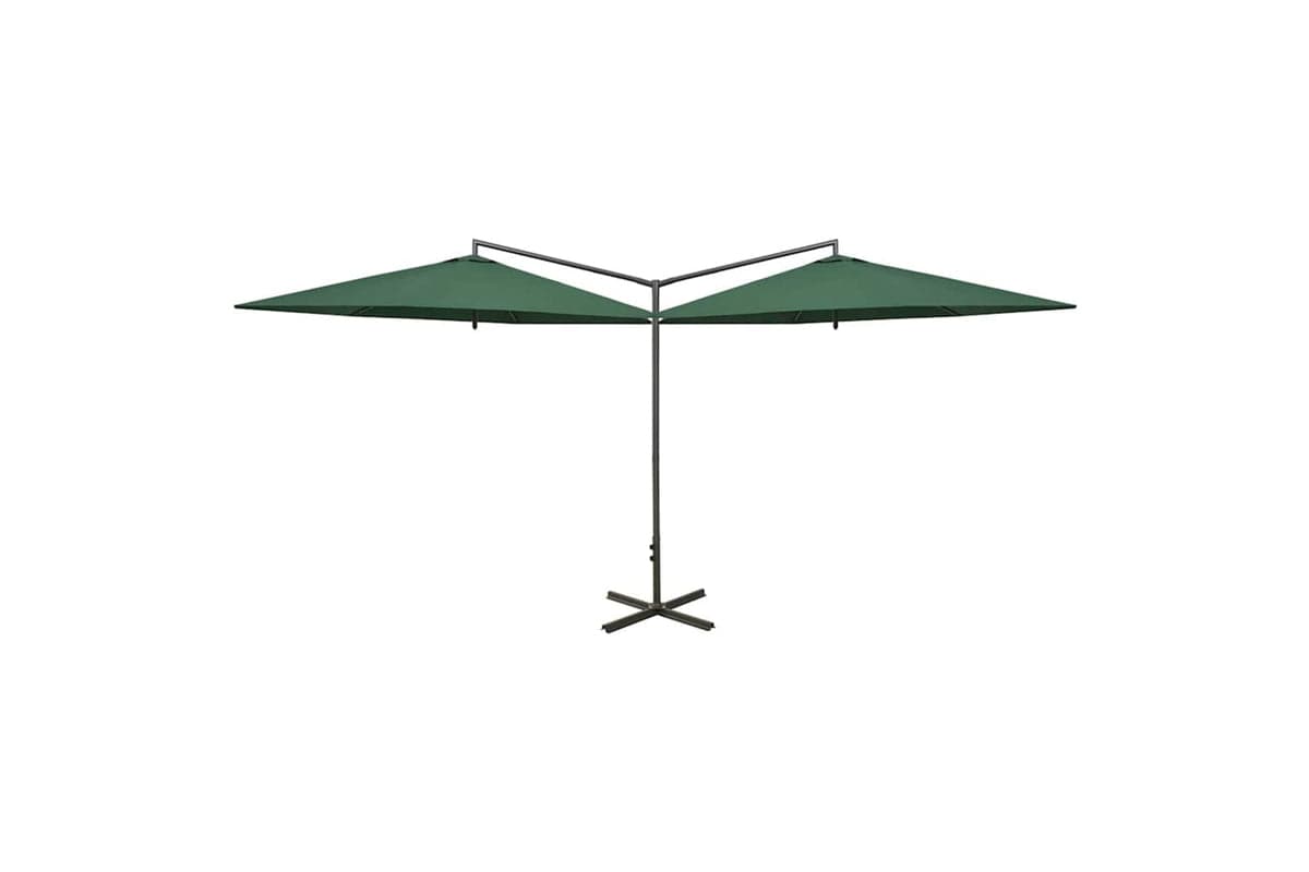 Vidaxl 312562 Double Parasol With Steel Pole Green 600 Cm