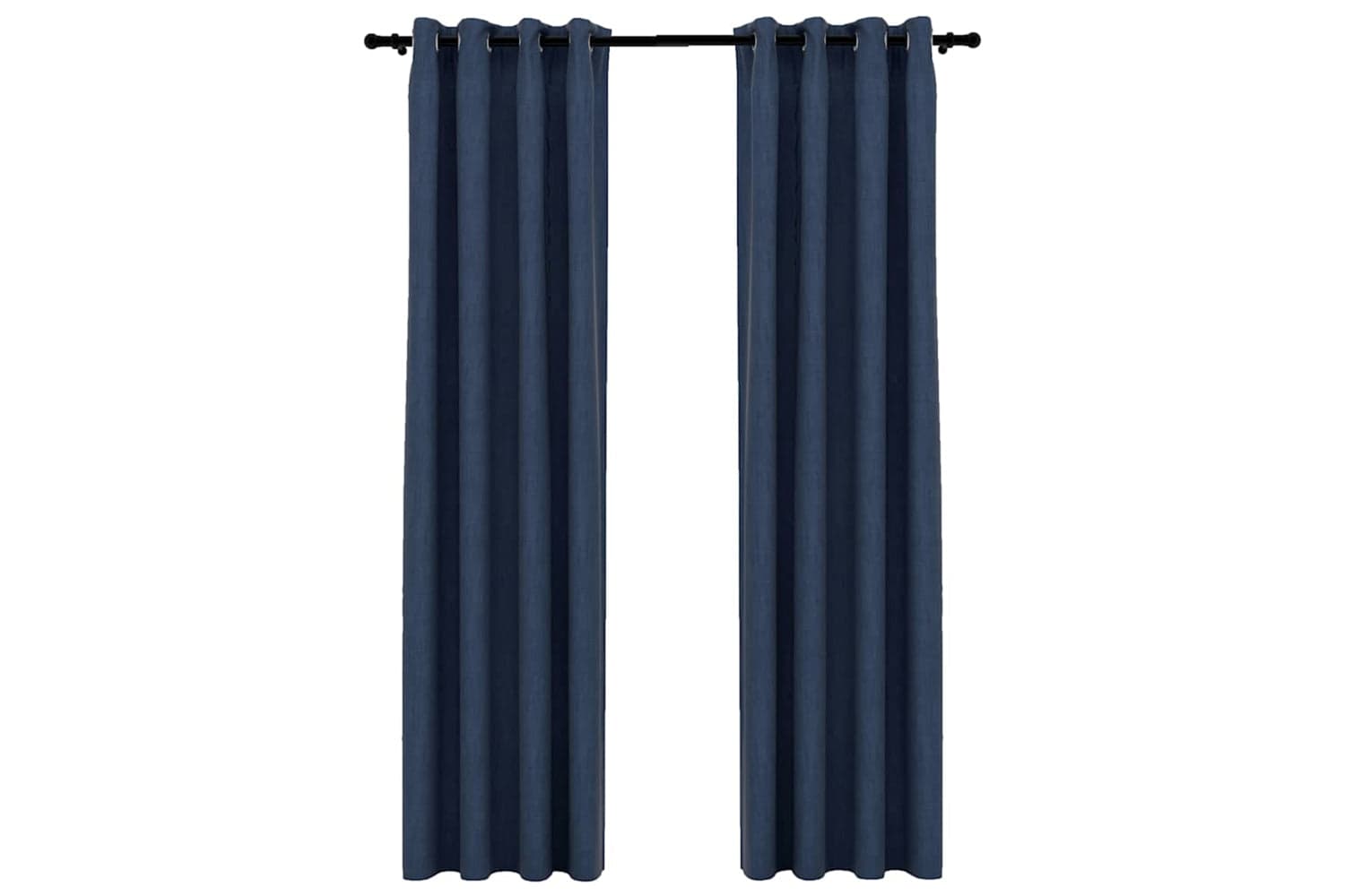 Vidaxl Linen-look Blackout Curtains With Grommets 2 Pcs Blue 140x245cm