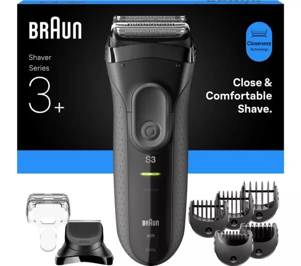BRAUN Series 3+ 3000BT Electric Foil Shaver - Grey