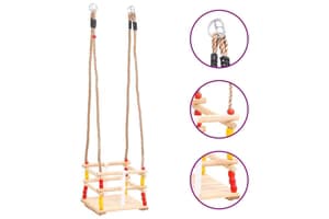 Vidaxl Baby Swing With Safety Belt Solid Pinewood