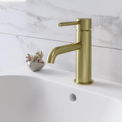 ONLY OPENED - Brushed Brass Mono Basin Mixer Tap - Arissa