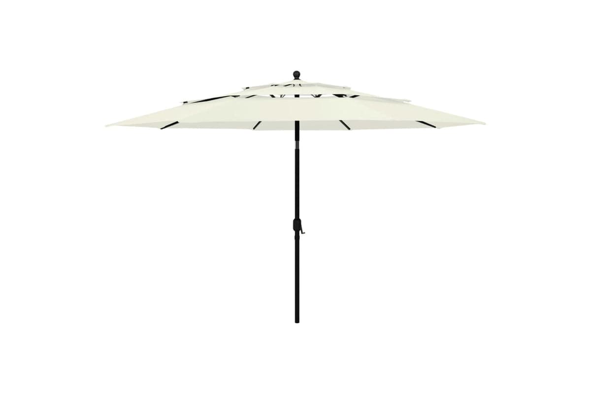 Vidaxl 313876 3-tier Parasol With Aluminium Pole Sand 3.5 M