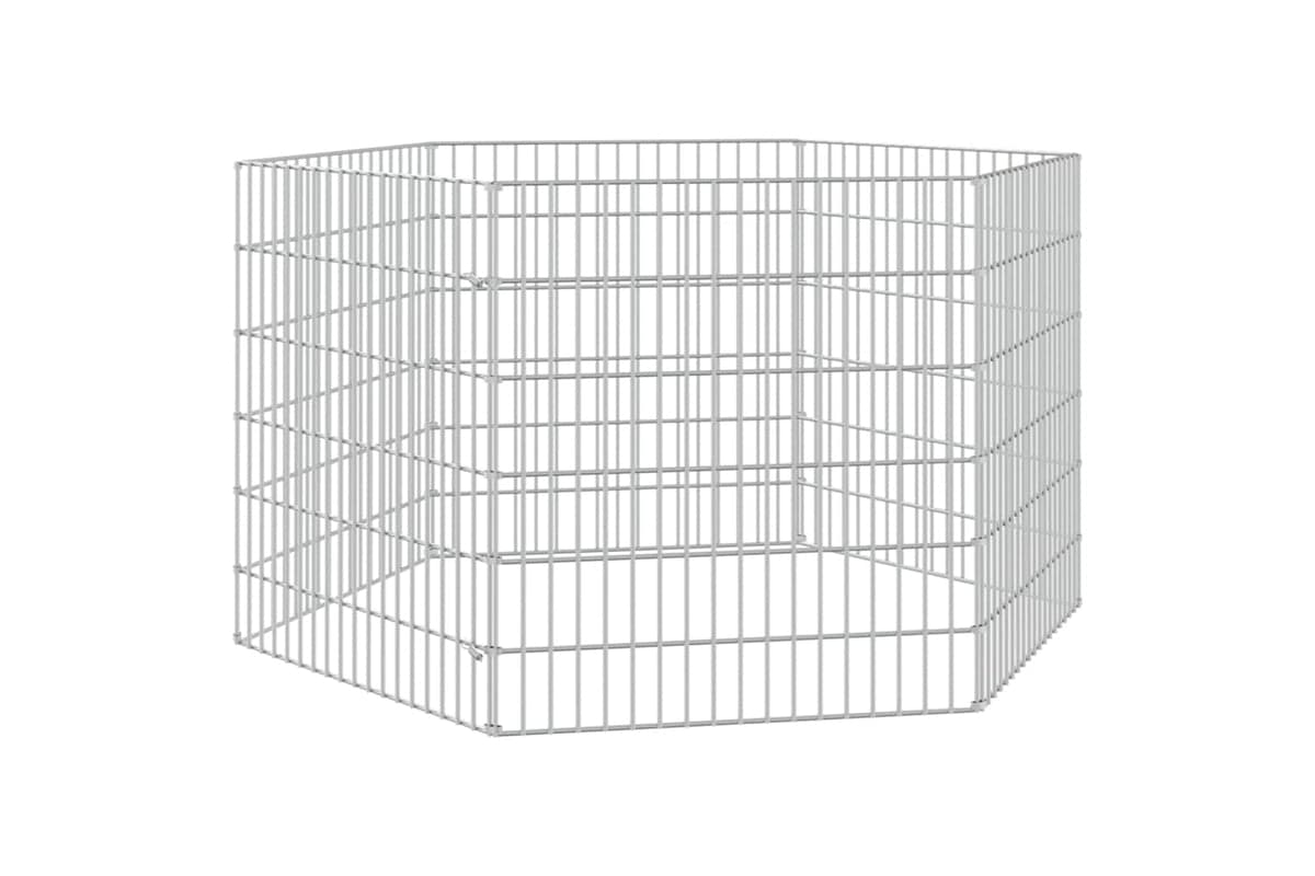 Vidaxl Free Range Animal Enclosure 6-panel 54x60 Cm Galvanised Iron
