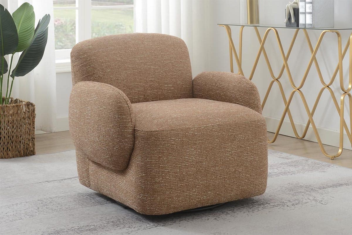 Crocus Swivel Accent Chair | Nutmeg