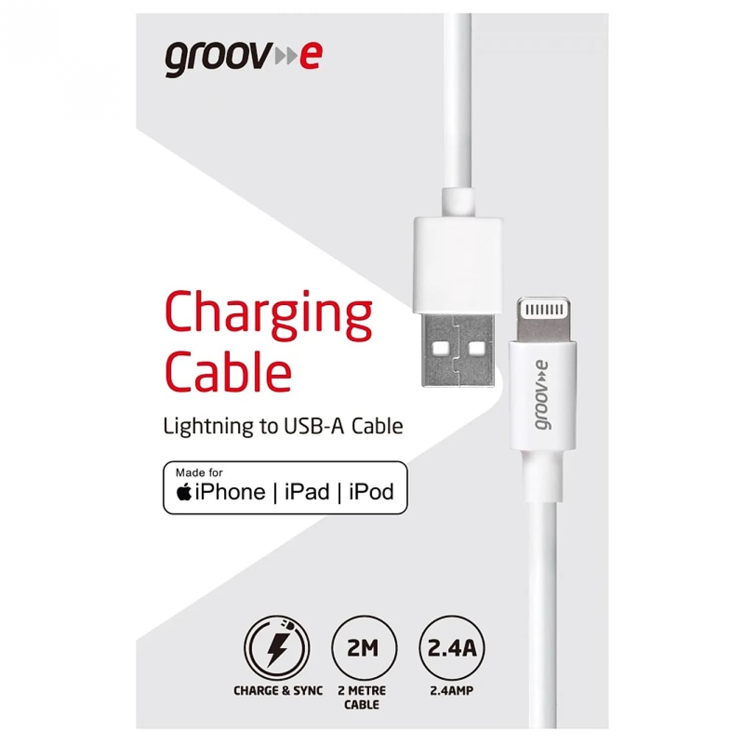 Groove Lightning To USB-A Charging Cable 2M | GVMA042WE