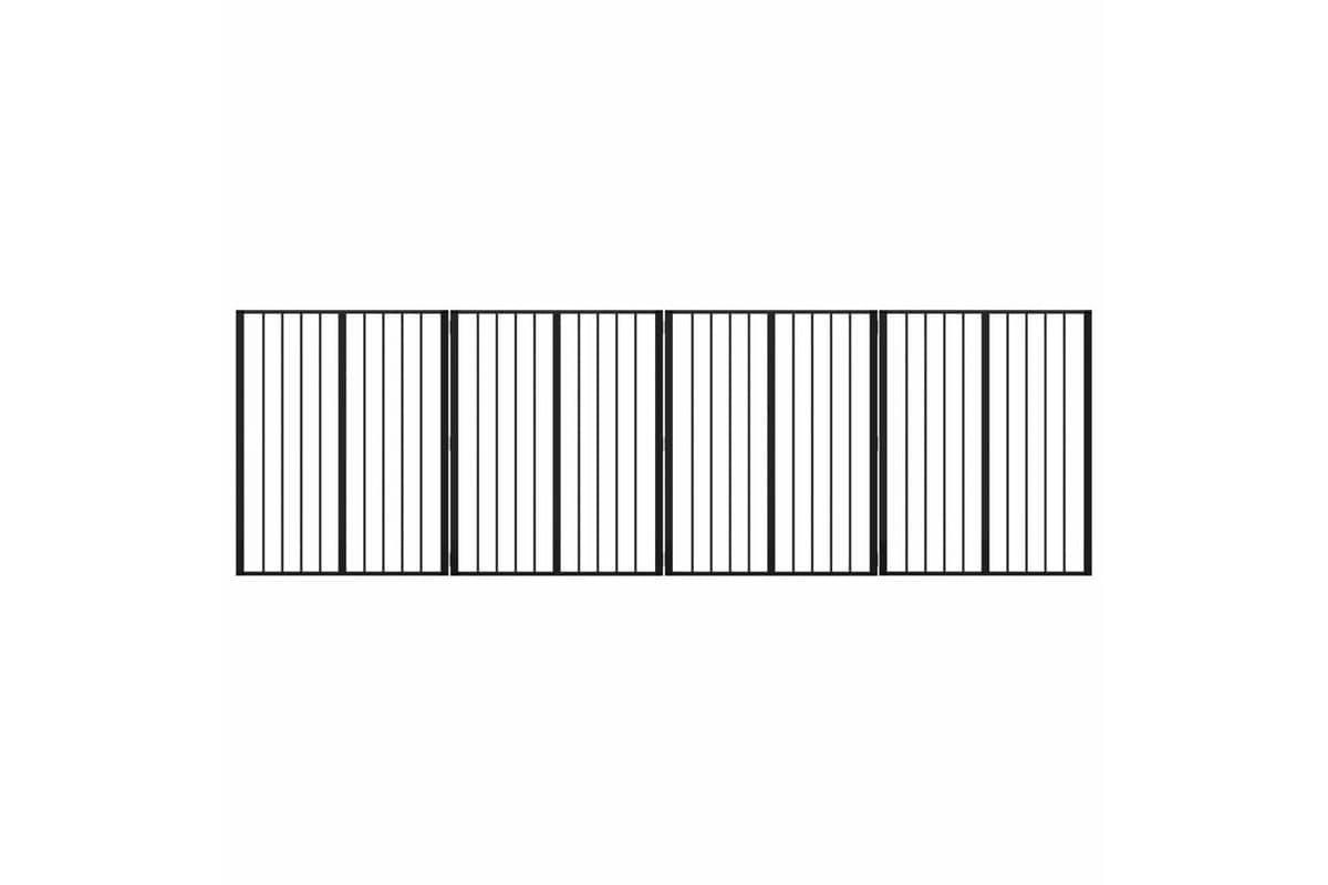 Vidaxl Dog Gate 4 Pcs Black 80 X 100 Cm Galvanised Steel