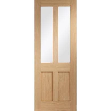Internal Oak Malton Shaker Door with Clear Glass - Pre-Finished - Victoria - XL Joinery