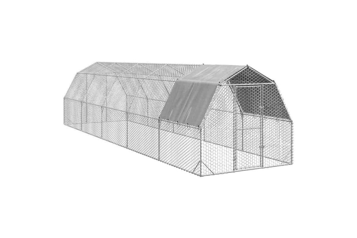 Vidaxl Chicken Run With Roof 25x10x225 M Galvanised Steel